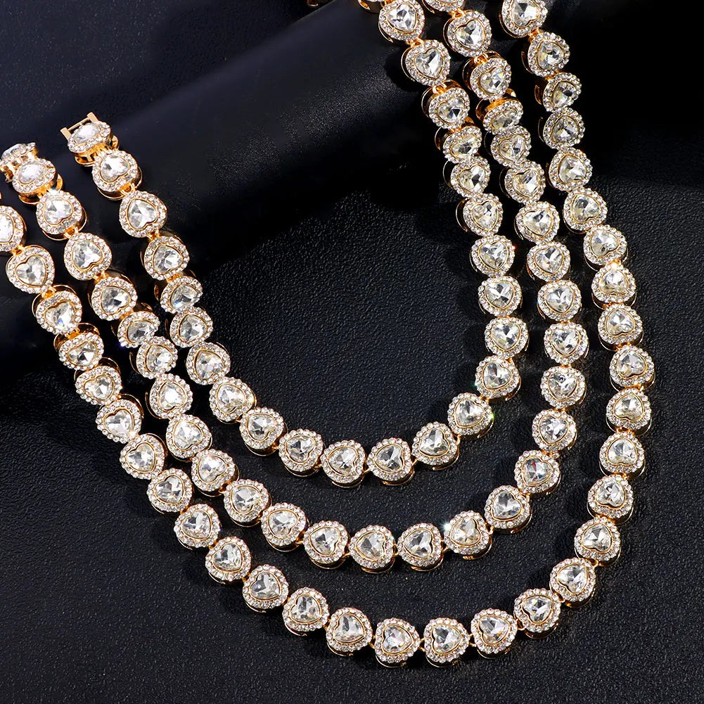 Cluster Tennis Chain Choker – High-Polish Statement Necklace – Elegant Men's Accessory | Accessorio Uomo Elegante