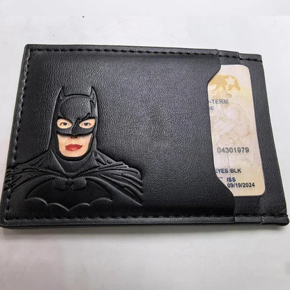 Leather Superhero Wallet 2025 Bat Mask Card Holder – Elegant Men's Accessory | Accessorio Uomo Elegante