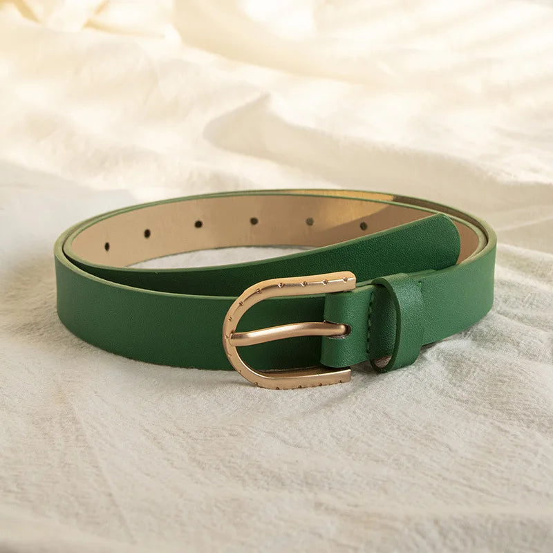 DRAVEN — Women's Glossy Belt Casual Versatile Basic Style