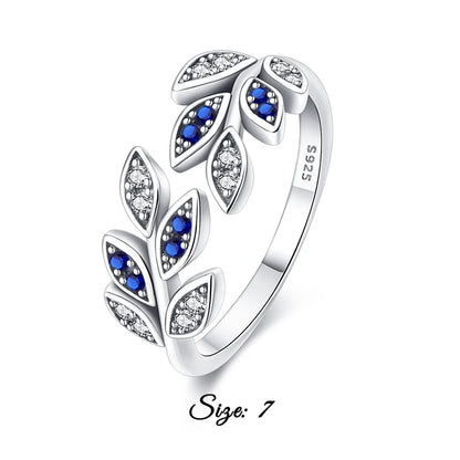 Blue Zircon Butterfly Silver Ring