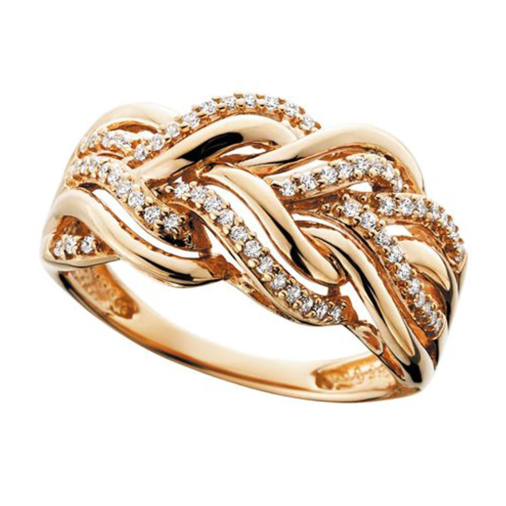 Gold Twist CZ Luxury Ring – Elegant Men's Accessory | Accessorio Uomo Elegante