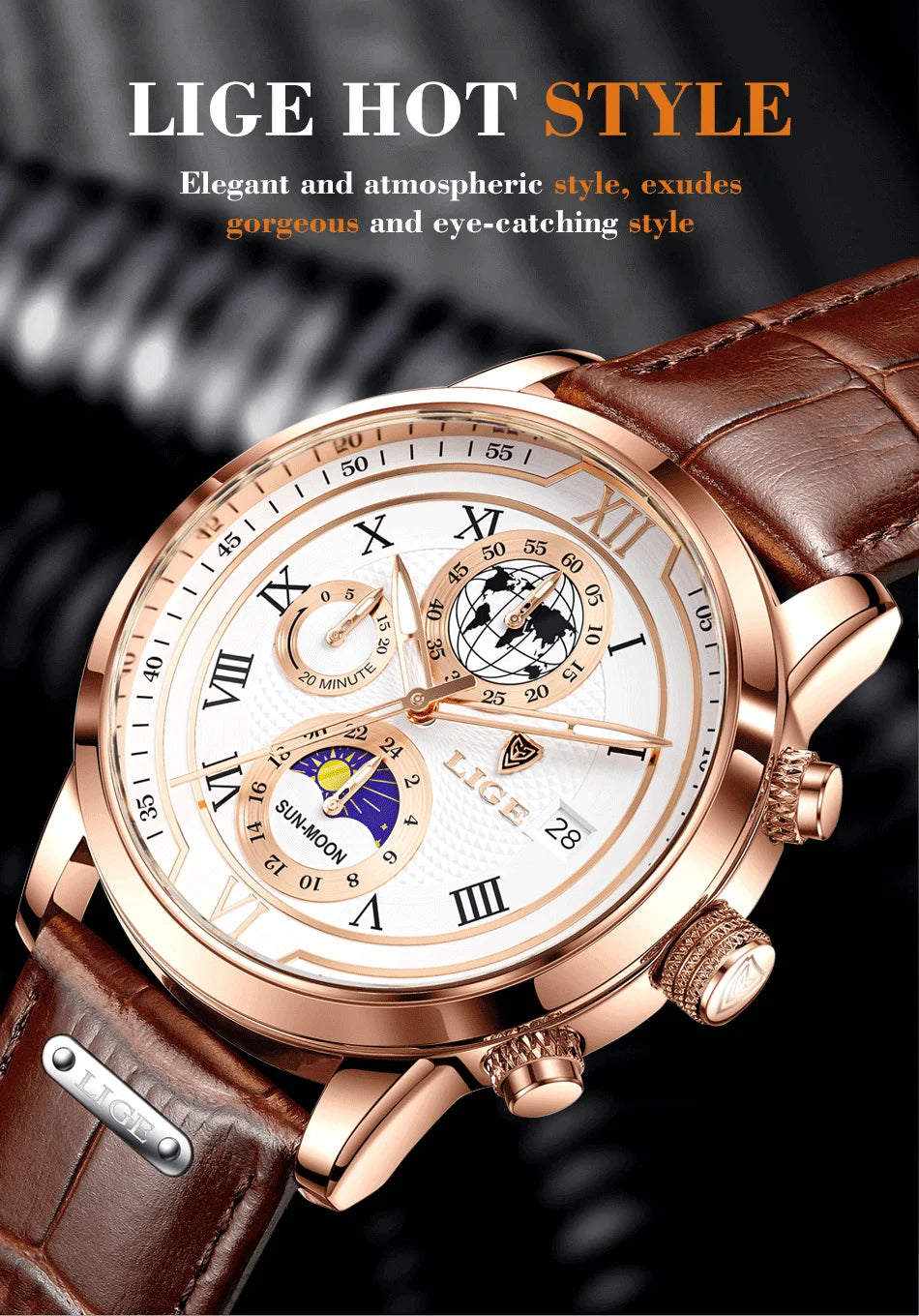 Defining Elegance – Men’s Business Quartz Watch with Luminous Waterproof Design – Elegant Men's Accessory | Accessorio Uomo Elegante