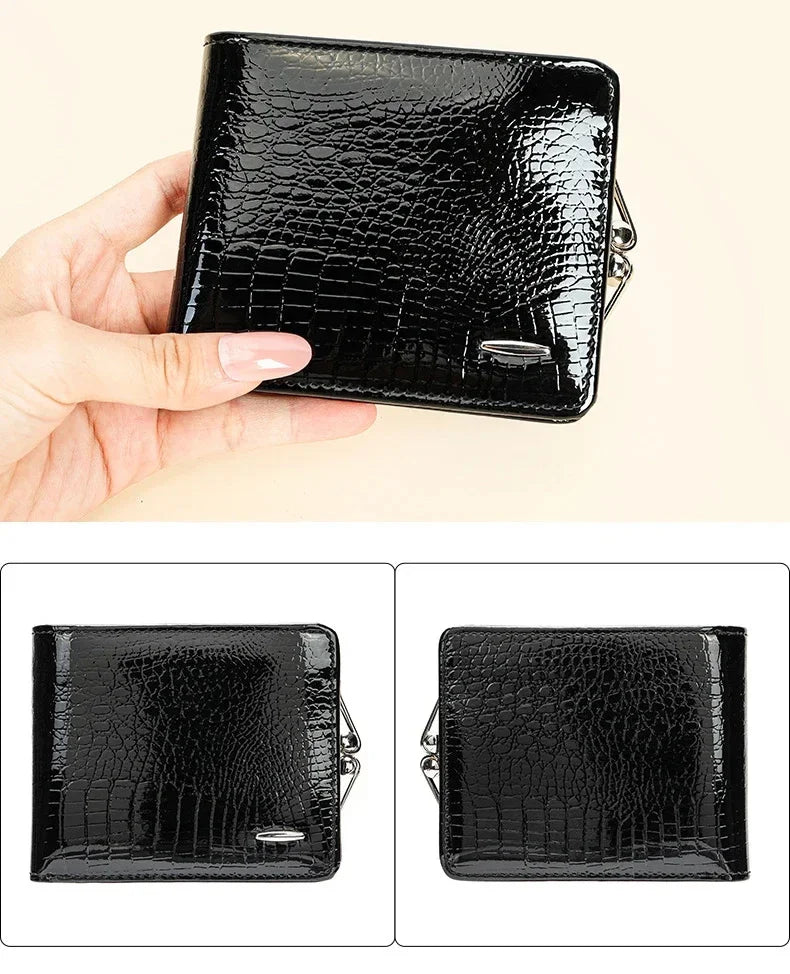 Luxury Genuine Leather Wallet Women Short Clip Purse – Elegant Men's Accessory | Accessorio Uomo Elegante
