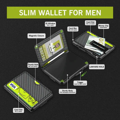 Slim Leather Wallet Men RFID Bifold Money Clip – Elegant Men's Accessory | Accessorio Uomo Elegante