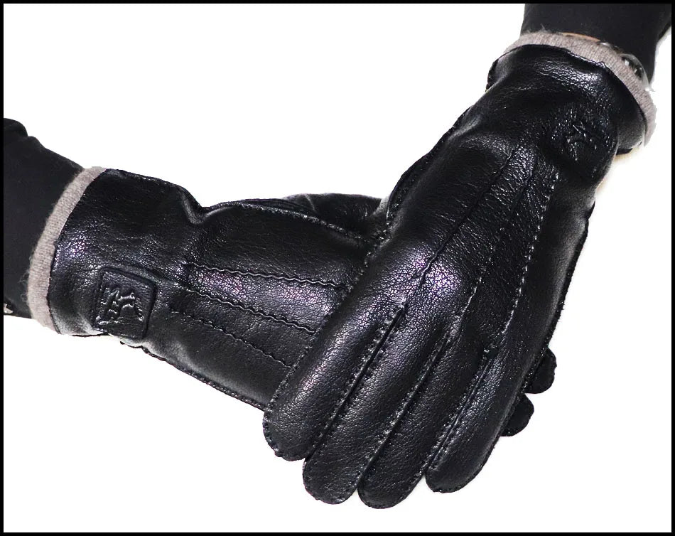 DRAVEN — High-End Deerskin Leather Gloves – Unisex Luxury Winter Style