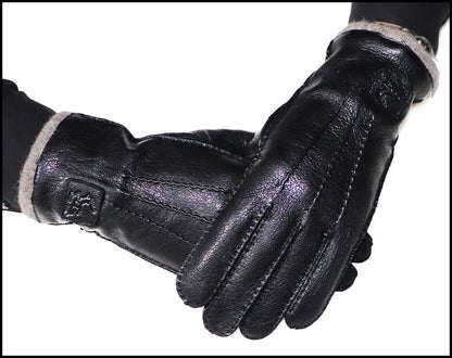 High-End Deerskin Leather Gloves – Unisex Luxury Winter Style