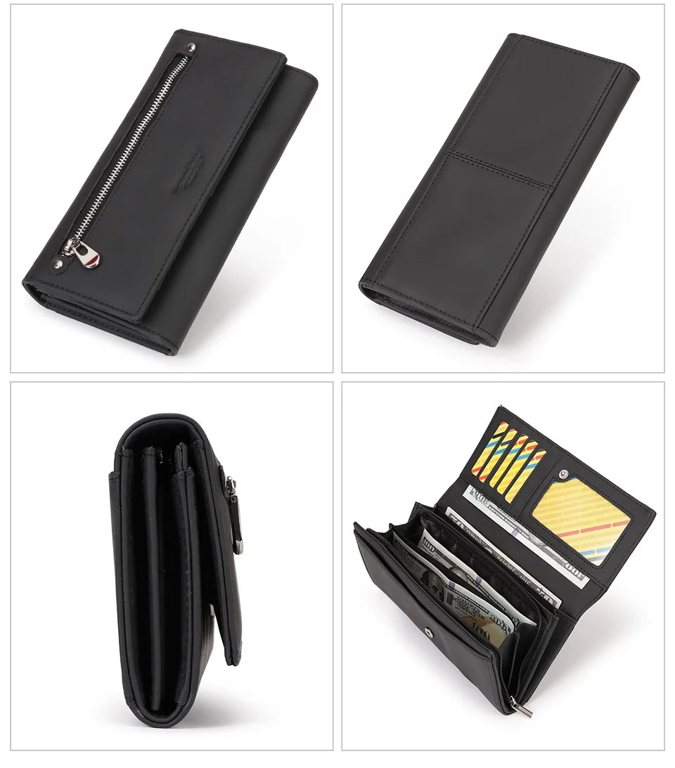 Luxury Leather Wallet Women RFID Phone Handbag Coin Purse – Elegant Men's Accessory | Accessorio Uomo Elegante