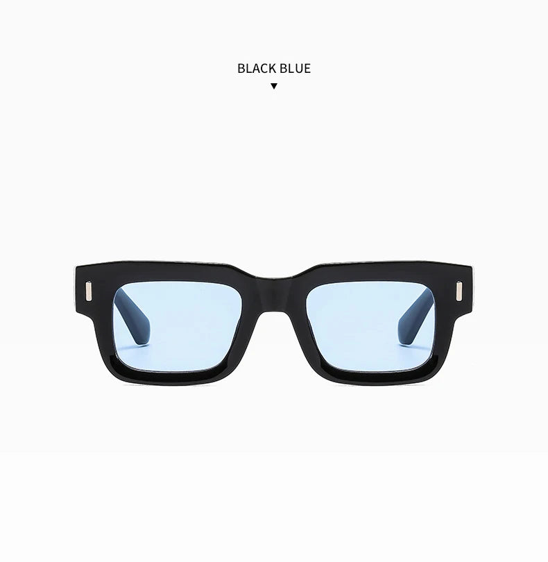 Designer Square Sunglasses – Ocean Color Rivet Design – Elegant Men's Accessory | Accessorio Uomo Elegante