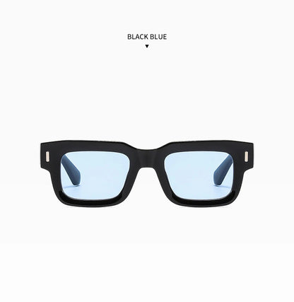 Designer Square Sunglasses – Ocean Color Rivet Design – Elegant Men's Accessory | Accessorio Uomo Elegante