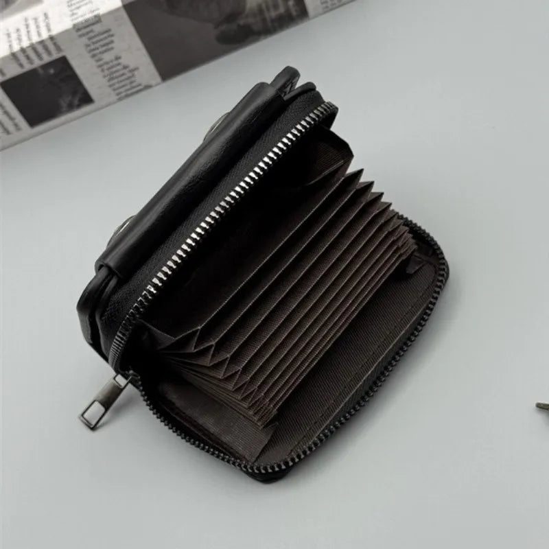 DRAVEN — Retro Leather Wallet Men Short Zipper Multi Slot Design