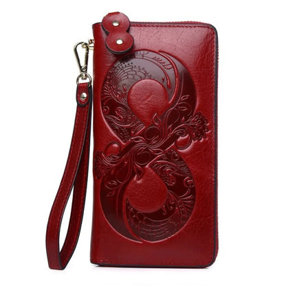 Vintage Genuine Cowhide Wallet Women 2025 Floral Design – Elegant Men's Accessory | Accessorio Uomo Elegante