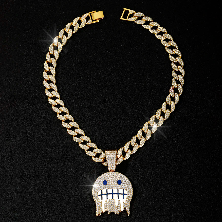 DRAVEN — 15mm Cuban Chain Necklace with Cold Face Pendant – High-Polish Finish