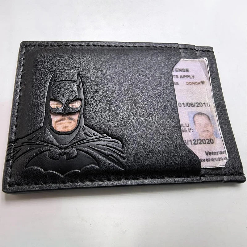 Leather Superhero Wallet 2025 Bat Mask Card Holder – Elegant Men's Accessory | Accessorio Uomo Elegante