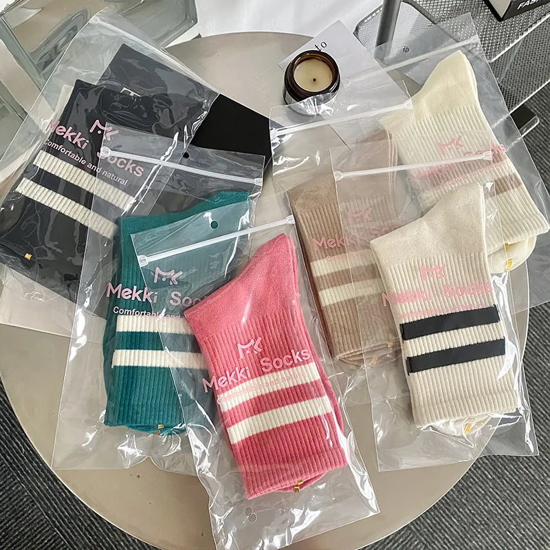 DRAVEN — Candy Color Crew Socks – Women’s Japanese Preppy Style