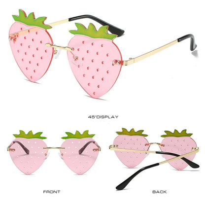 Strawberry Sunglasses – Unique Rave Party Retro Eyewear – Elegant Men's Accessory | Accessorio Uomo Elegante