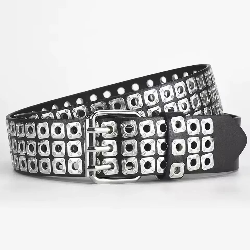 DRAVEN — Punk Street Belt Unisex Square Beads Design