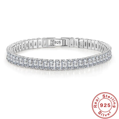 925 Sterling Silver Crystal Bracelet – Elegant Men's Accessory | Accessorio Uomo Elegante