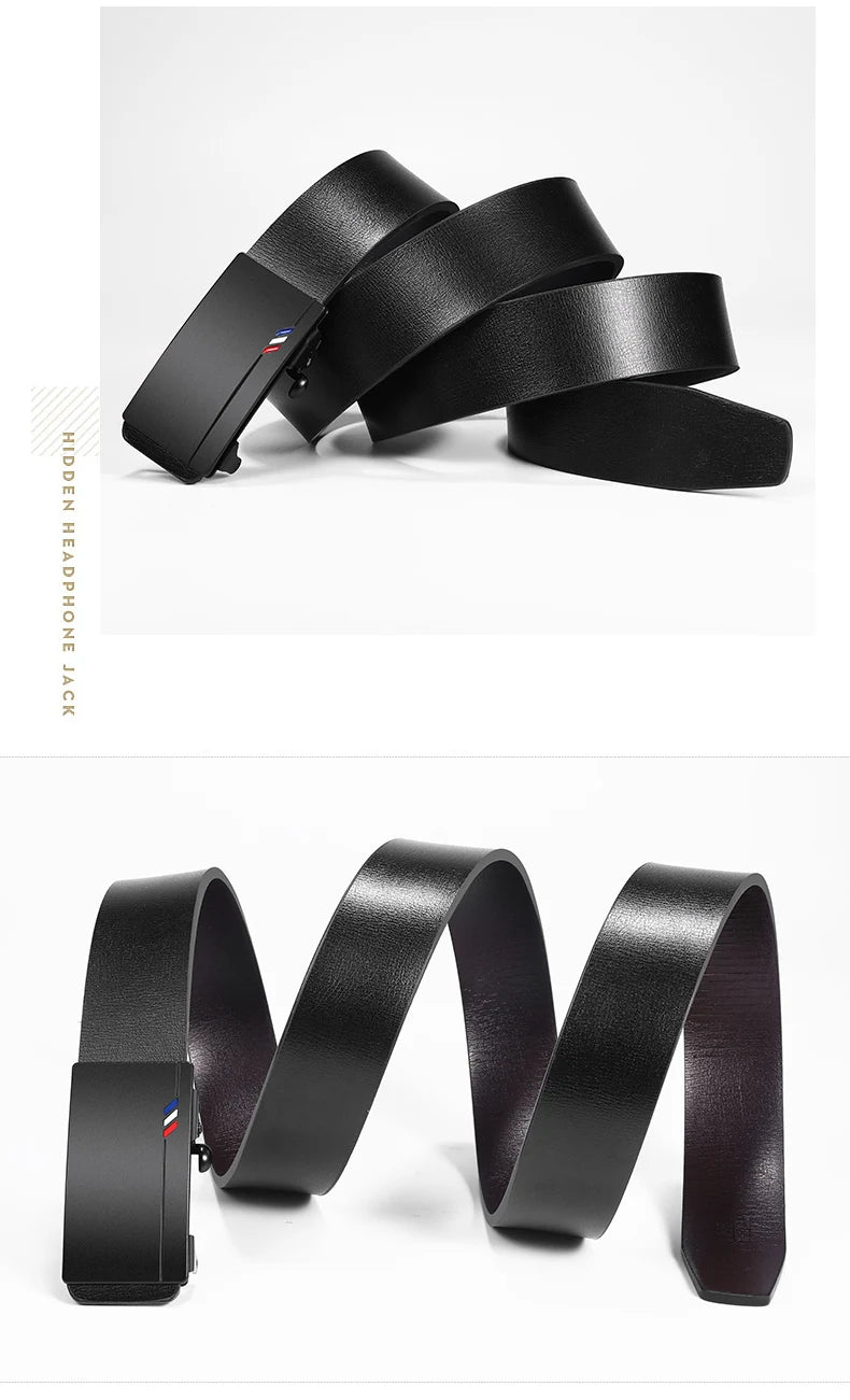 Luxury Genuine Leather Belt Men Automatic Metal Buckle – Elegant Men's Accessory | Accessorio Uomo Elegante