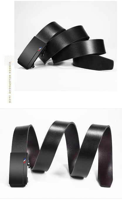 Luxury Genuine Leather Belt Men Automatic Metal Buckle – Elegant Men's Accessory | Accessorio Uomo Elegante
