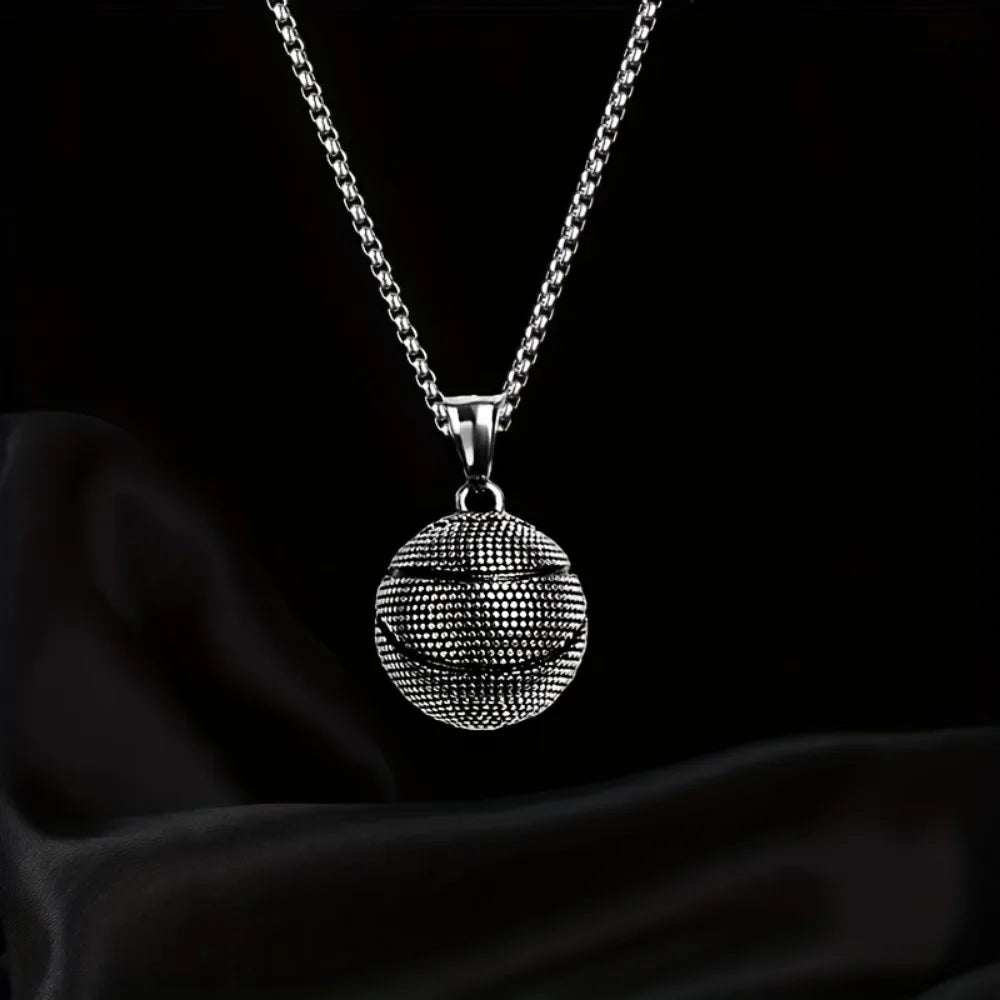 DRAVEN — Basketball Pendant Necklace – Bold Stainless Steel Jewelry for Men