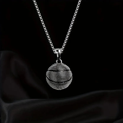 Basketball Pendant Necklace – Bold Stainless Steel Jewelry for Men – Elegant Men's Accessory | Accessorio Uomo Elegante
