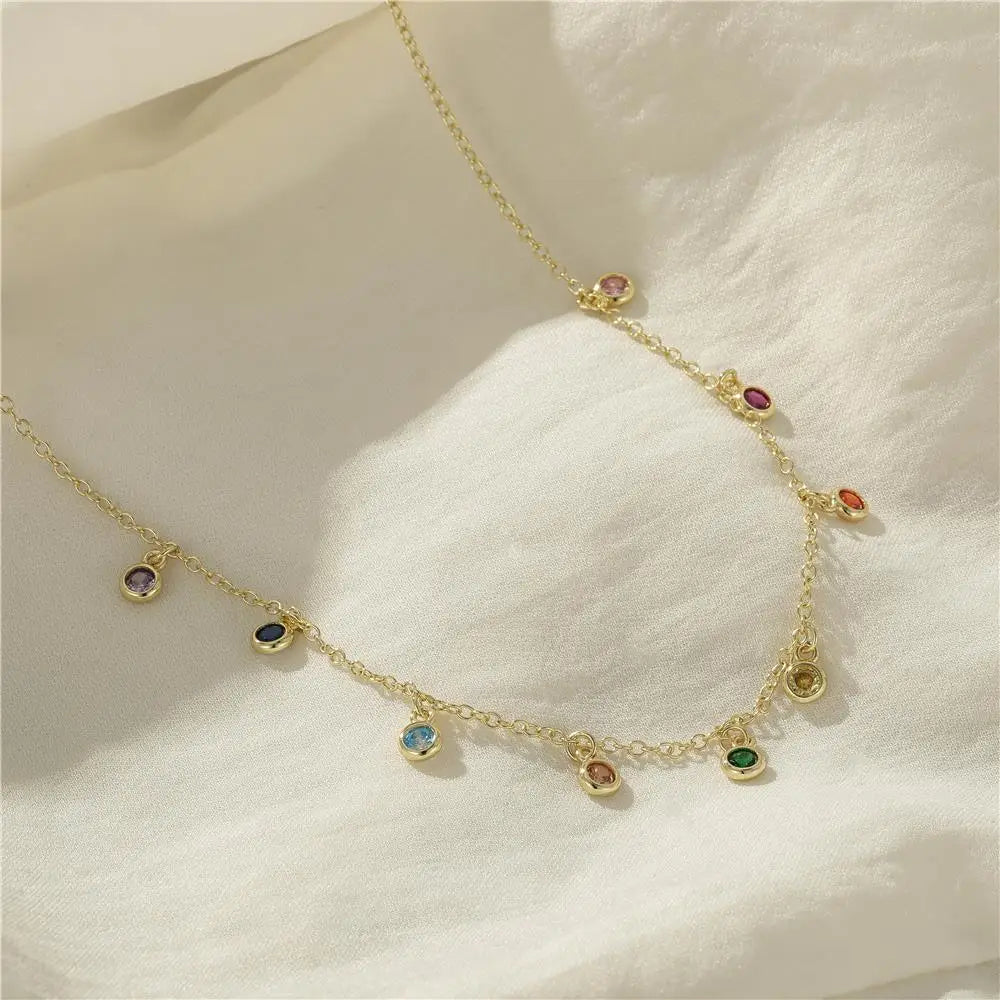 DRAVEN — 925 Sterling Silver Round Zircon Necklace – French Elegant Fine Jewelry for Women