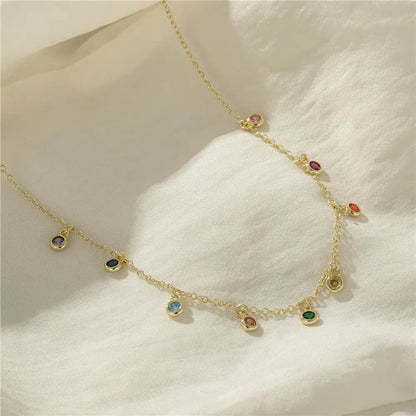 925 Sterling Silver Round Zircon Necklace – French Elegant Fine Jewelry for Women