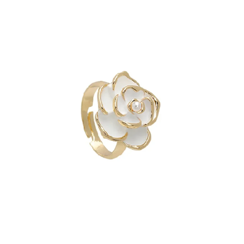 DRAVEN — Black Rose Adjustable Flower Ring
