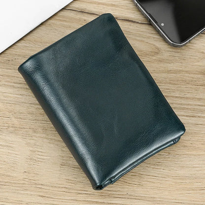 Genuine Leather Short Wallet Men Soft Card Holder – Elegant Men's Accessory | Accessorio Uomo Elegante
