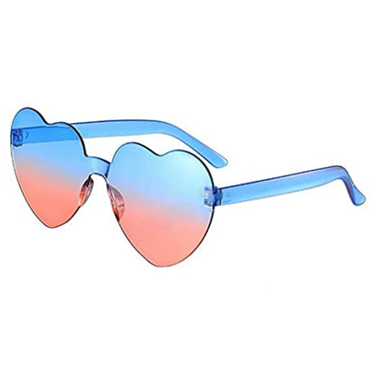 Rimless Heart Sunglasses – Colorful Gradient Love Shades – Elegant Men's Accessory | Accessorio Uomo Elegante
