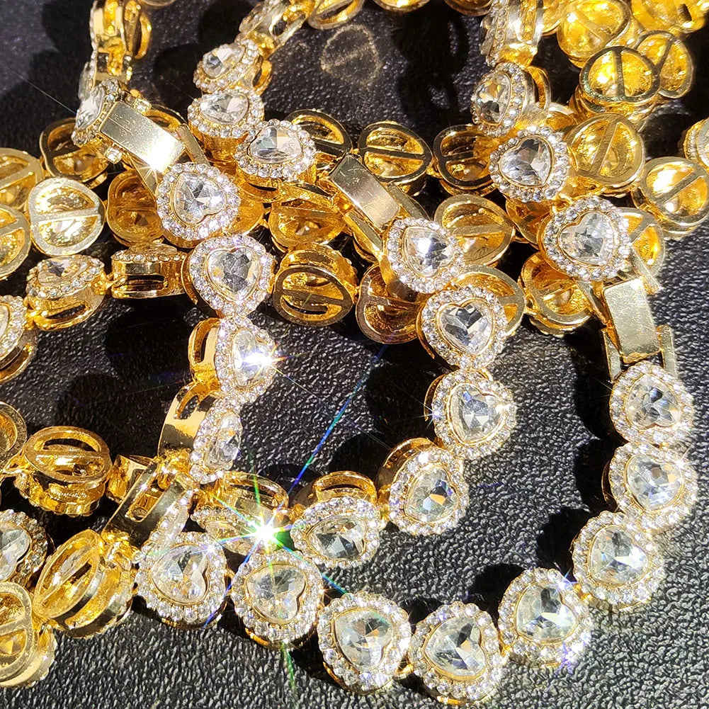 DRAVEN — Cluster Tennis Chain Choker – High-Polish Statement Necklace