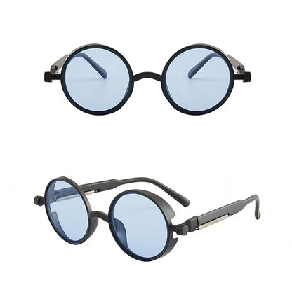 Gothic Steampunk Sunglasses – Red Lens Metal Frame – Elegant Men's Accessory | Accessorio Uomo Elegante