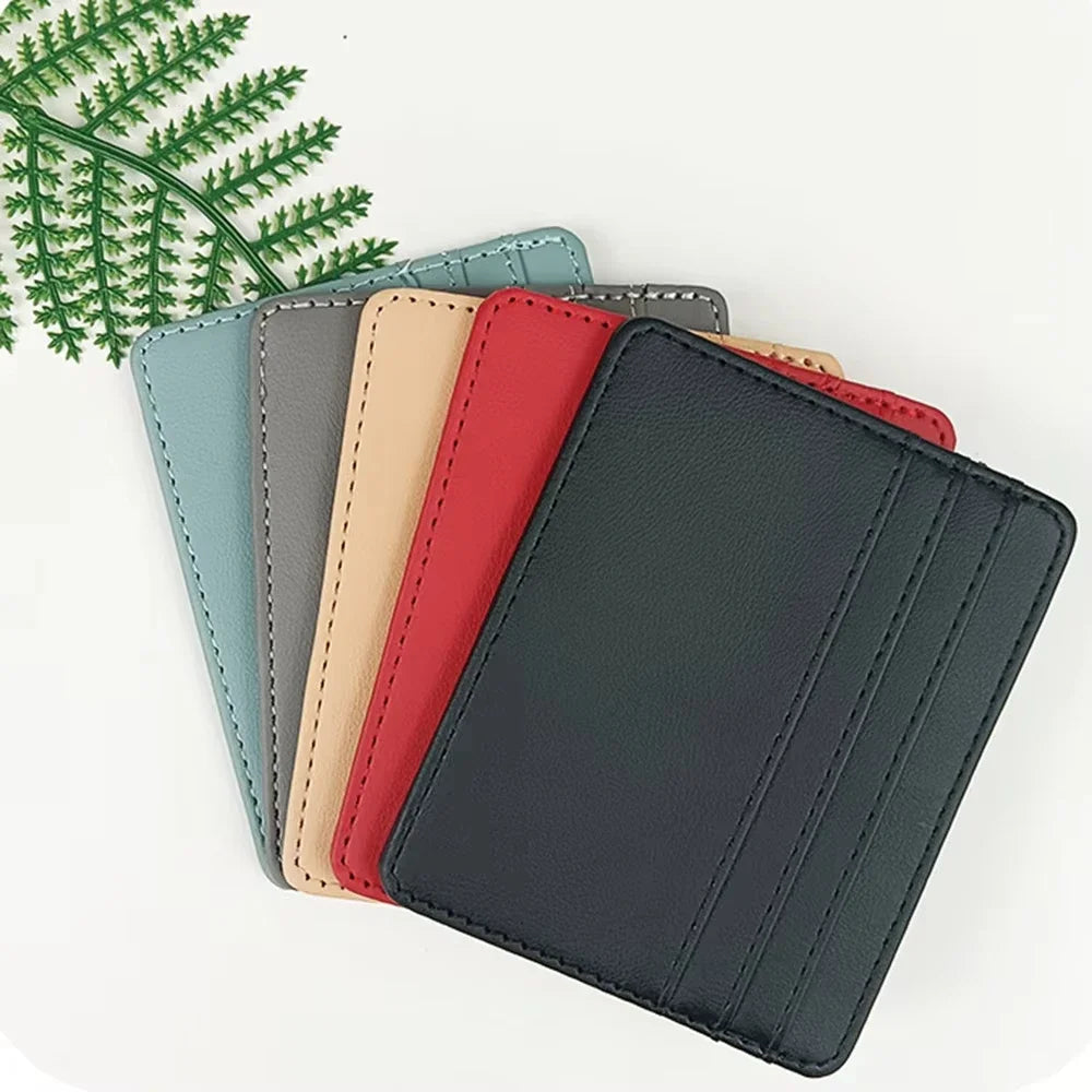 DRAVEN — Custom Initials PU Leather Card Holder Slim Design