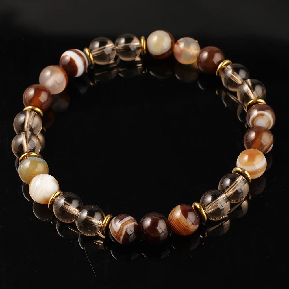 Premium Brown Beaded Bracelet – Elegant Men's Accessory | Accessorio Uomo Elegante