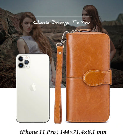 Luxury Cowhide Leather Wallet Women Long Multifunction Design – Elegant Men's Accessory | Accessorio Uomo Elegante