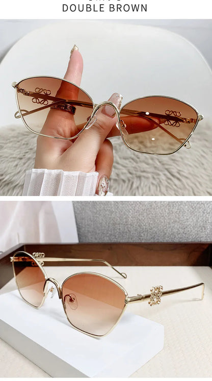 Metal Cat-Eye Sunglasses – Trendy Street Style – Elegant Men's Accessory | Accessorio Uomo Elegante