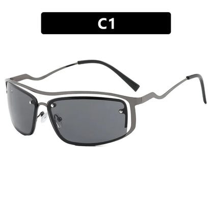 Square Goggle Sunglasses – Y2K Sports Punk Style – Elegant Men's Accessory | Accessorio Uomo Elegante