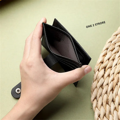 PU Leather Business Card Holder Braided Large Capacity – Elegant Men's Accessory | Accessorio Uomo Elegante