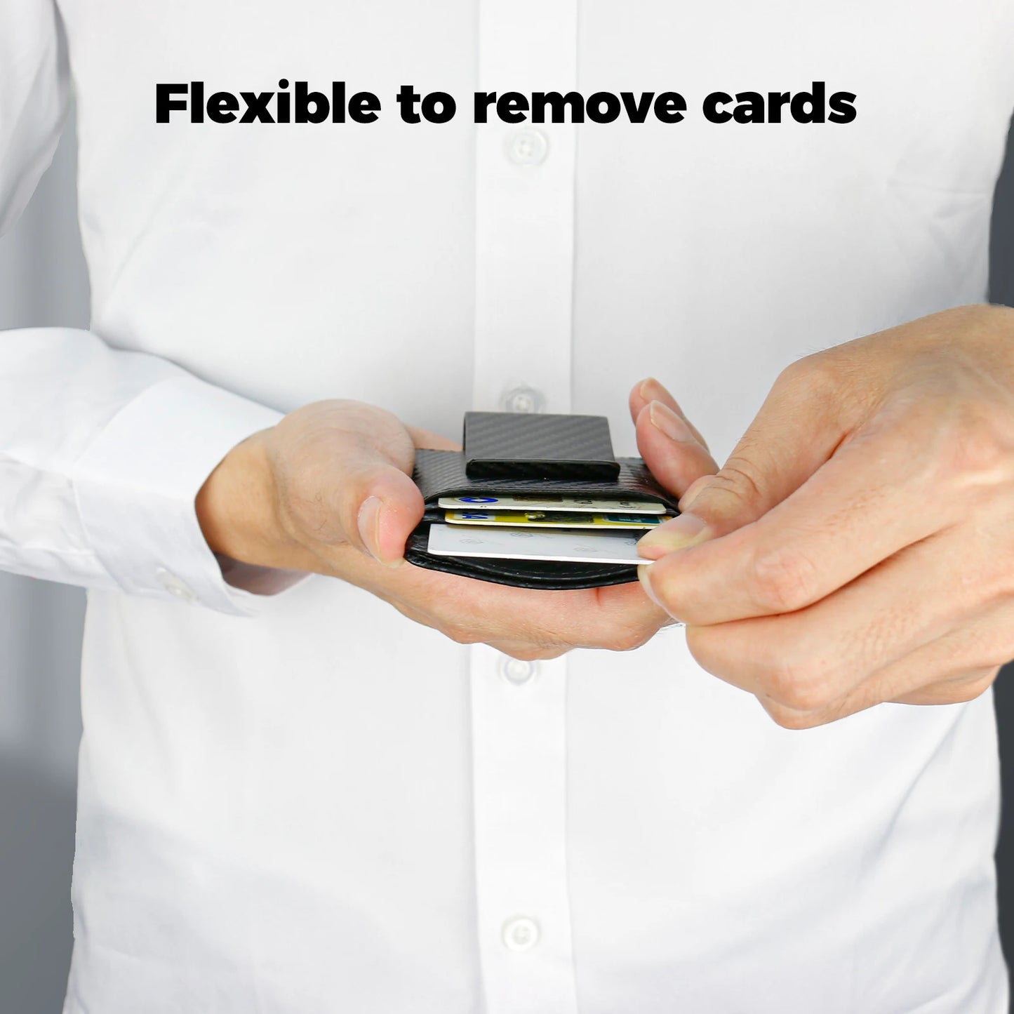 DRAVEN — Carbon Fiber Slim Wallet Men 2 in 1 Money Clip Design