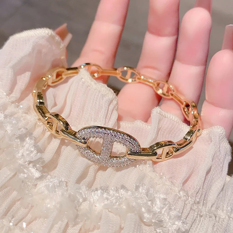 18K Gold Plated Skeleton Bangle – Elegant Men's Accessory | Accessorio Uomo Elegante