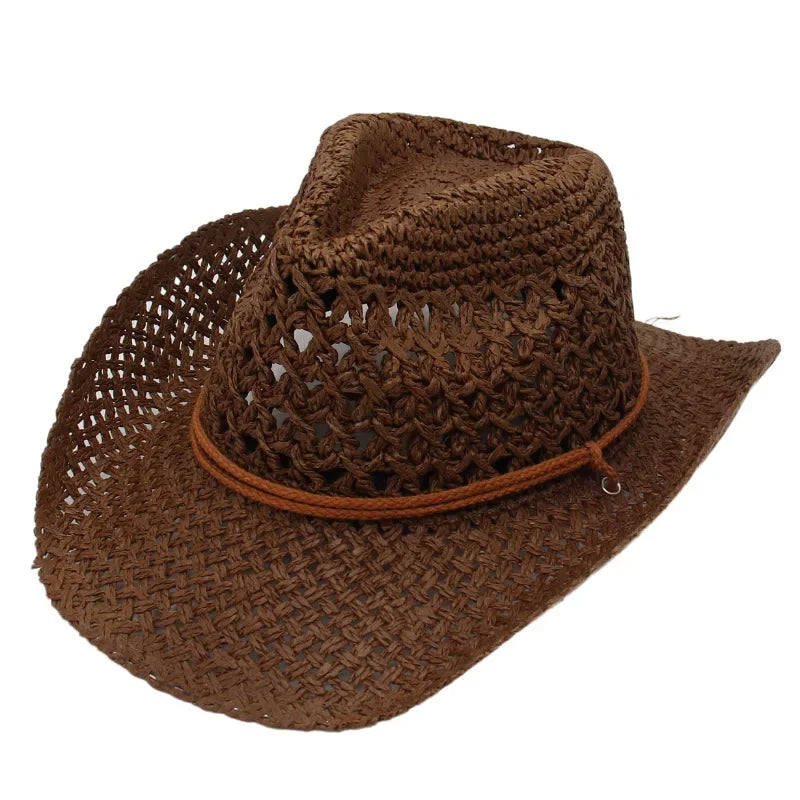 DRAVEN — Vintage Straw Cowboy Hat – Unisex Western Summer Style