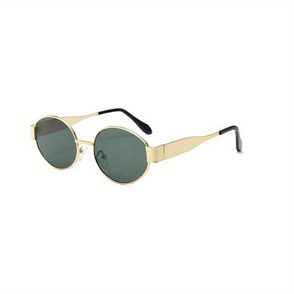 Oval Metal Frame Sunglasses – Classic Retro Chic – Elegant Men's Accessory | Accessorio Uomo Elegante
