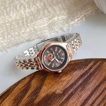 Golden Harmony – Women’s Rose Gold Watch with Date Display & Steel Strap – Elegant Men's Accessory | Accessorio Uomo Elegante