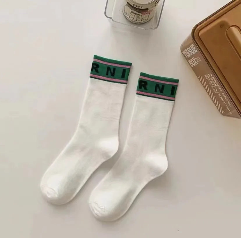 DRAVEN — Colorblock Alphabet Socks – Unisex Designer Street Style