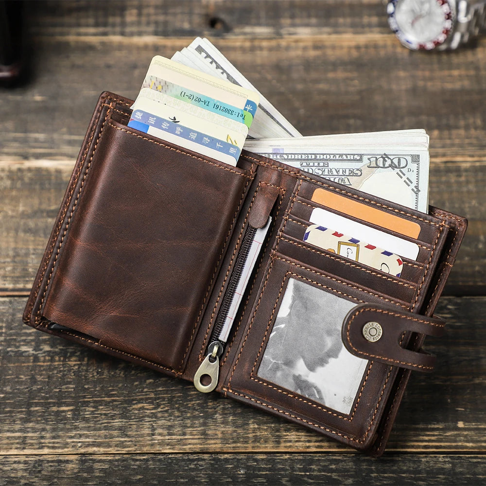 DRAVEN — Leather Airtag Wallet Men RFID Aluminum Card Holder
