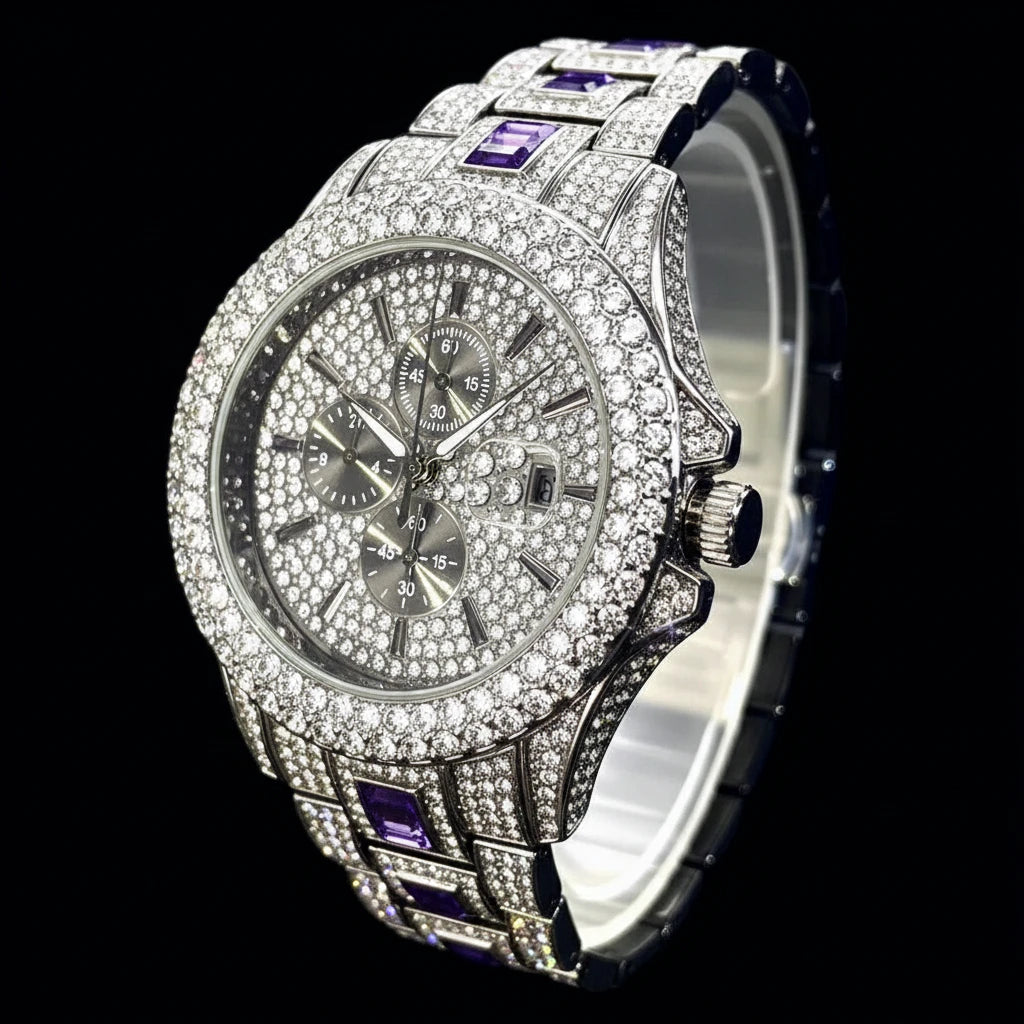 DRAVEN — Crimson Ice – Men’s Red Steel Luxury Watch 2025 Edition