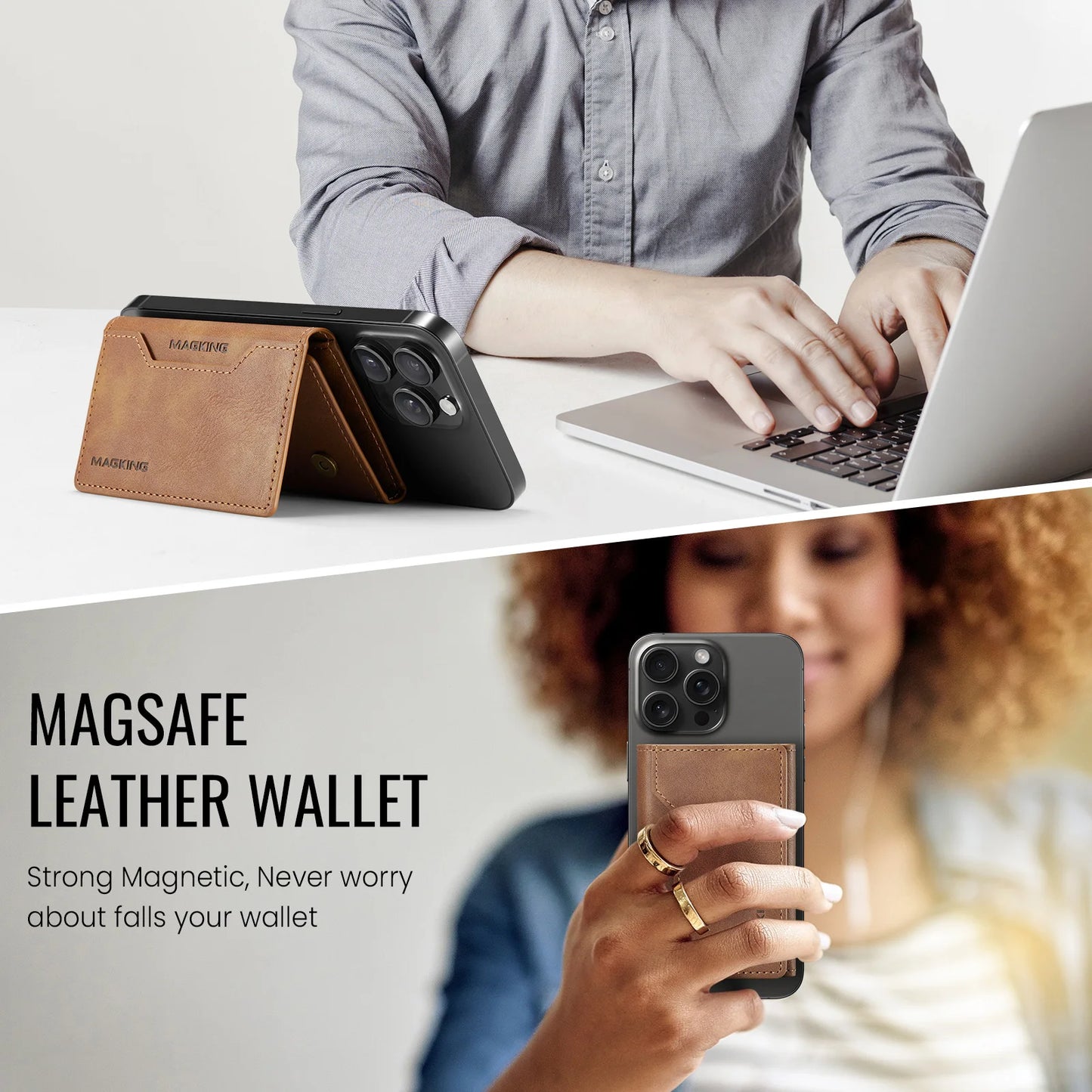 DRAVEN — Magnetic Leather Wallet Premium Foldable Mini Design