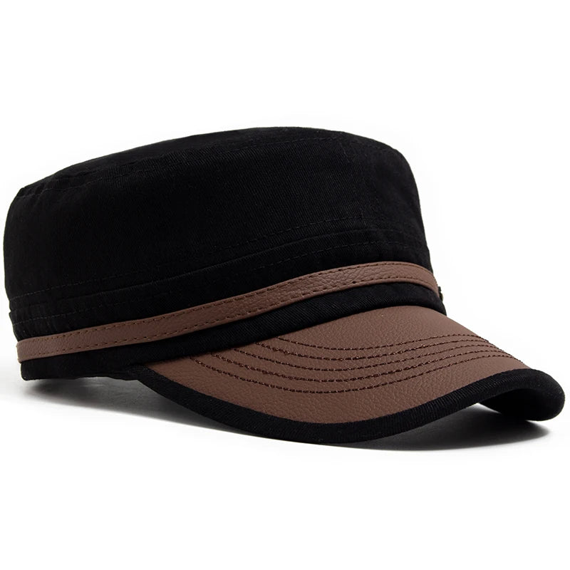 DRAVEN — PU Leather Brim Baseball Cap – Unisex Casual Street Style