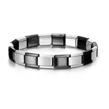 9MM Italian Charm Link Bracelet – Elegant Men's Accessory | Accessorio Uomo Elegante