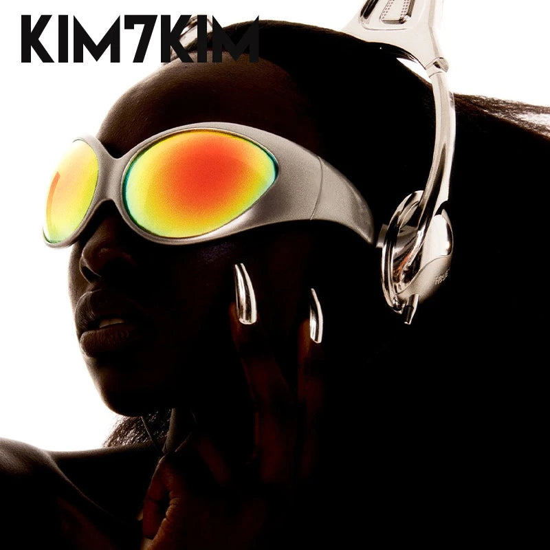 Retro Futuristic Sunglasses – Steampunk Y2K Style – Elegant Men's Accessory | Accessorio Uomo Elegante